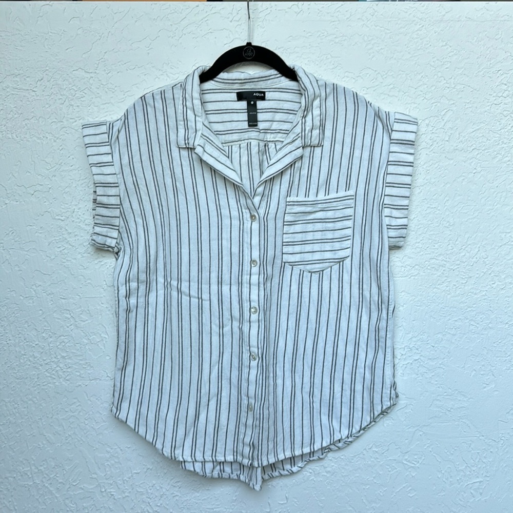 Aqua short sleeve button down